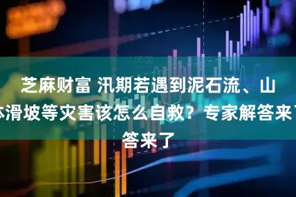 芝麻财富 汛期若遇到泥石流、山体滑坡等灾害该怎么自救？专家解答来了