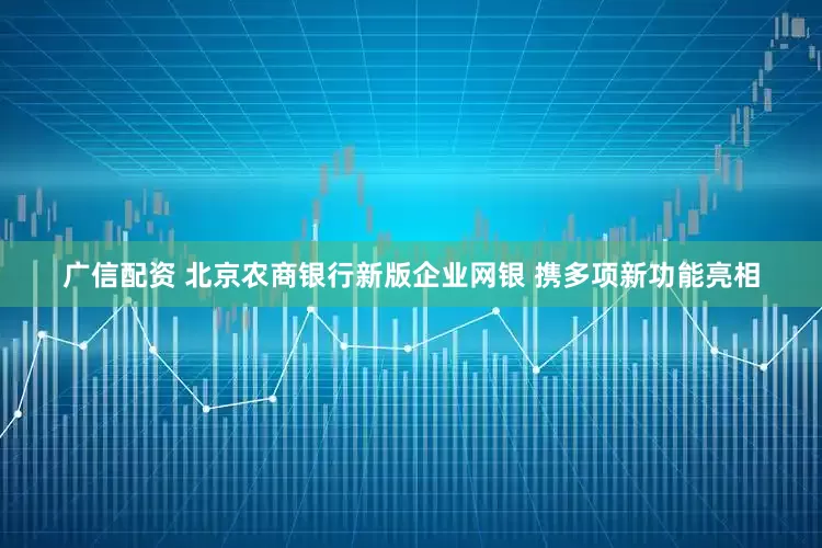 广信配资 北京农商银行新版企业网银 携多项新功能亮相