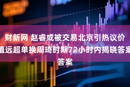 财新网 赵睿或被交易北京引热议价值远超单换周琦时期72小时内揭晓答案
